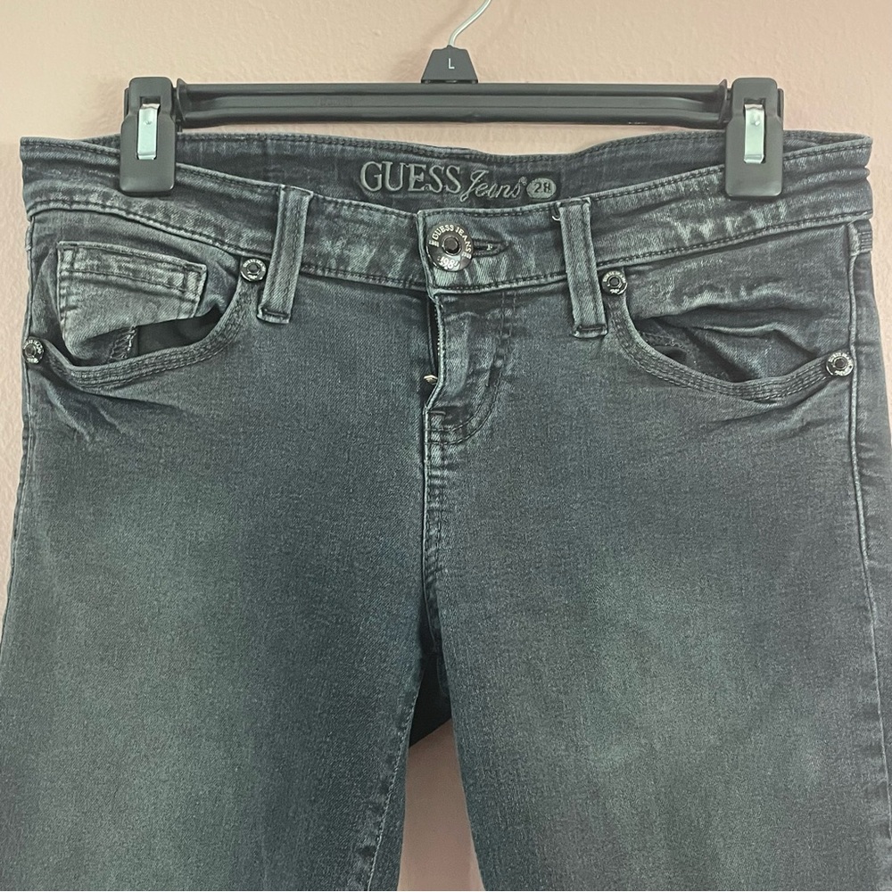 Guess power skinny in grey black size 28